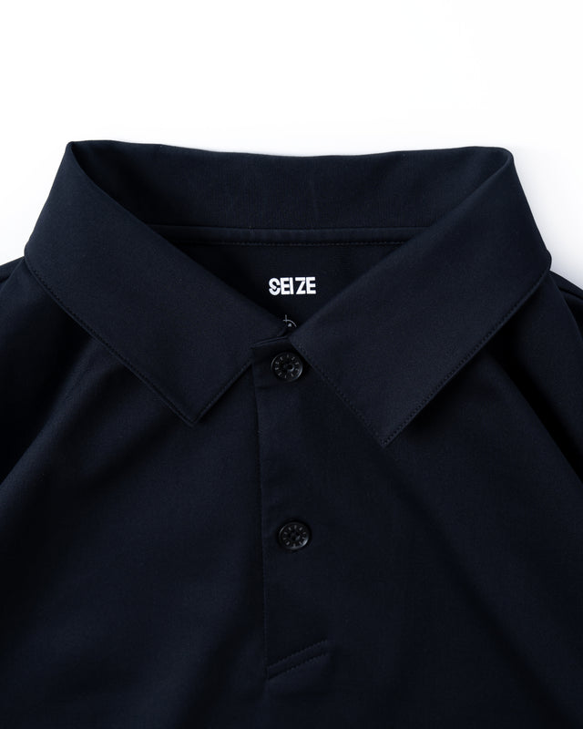 SEIZE - POLYFELX UNI-FORM POLO SHIRT - OBSIDIAN BLACK