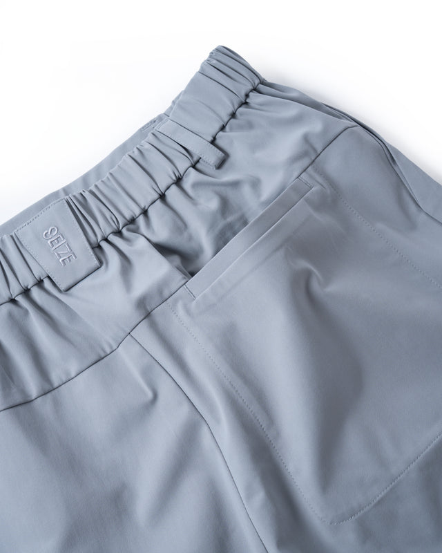 SEIZE - POLYFELX UNI-FORM ONE TUCK SHORTS - SILVER MIST
