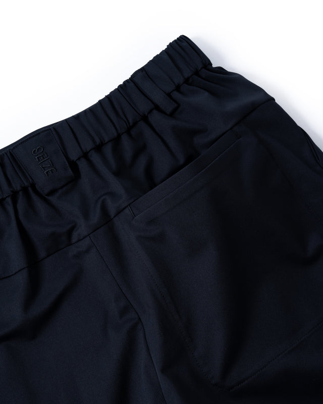 SEIZE - POLYFELX UNI-FORM ONE TUCK SHORTS - OBSIDIAN BLACK