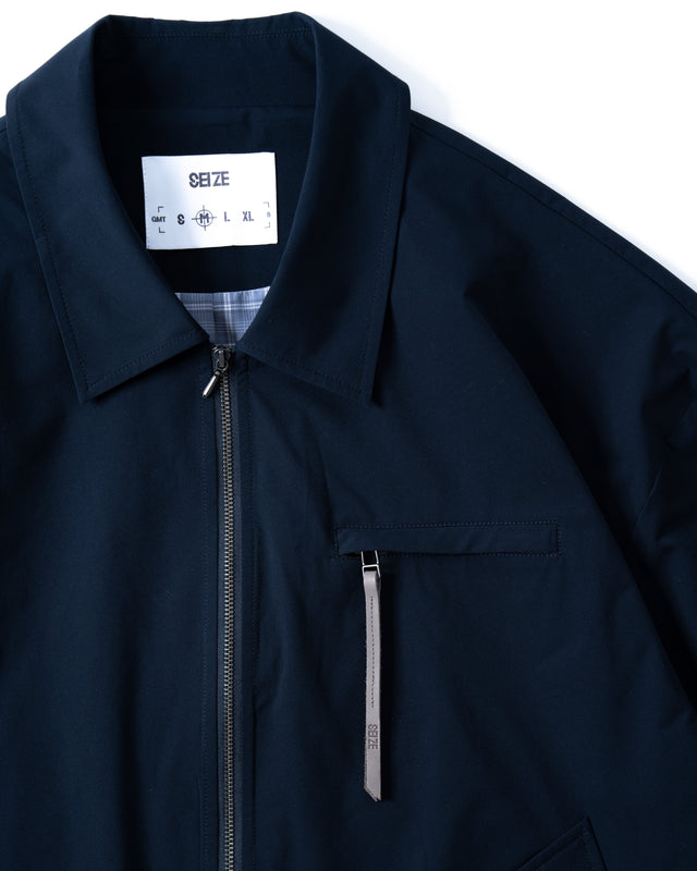 SEIZE - SOLOTEX TWILL DRAWCORD BLOUSON - DEEP MARINE