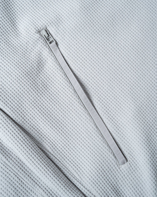 SEIZE - WAFFLE HALF ZIP PULLOVER - LIGHT SLATE