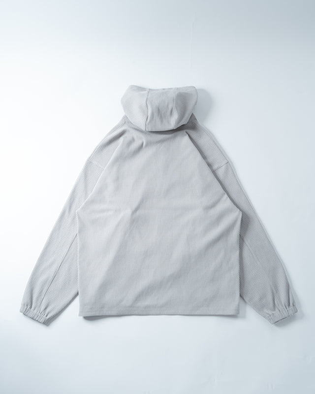 SEIZE - WAFFLE HALF ZIP PULLOVER - LIGHT SLATE
