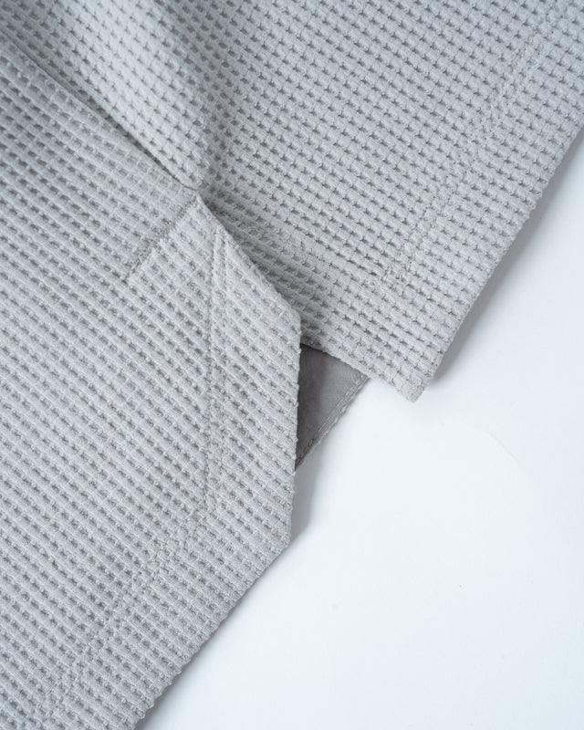 SEIZE - WAFFLE HALF ZIP PULLOVER - LIGHT SLATE