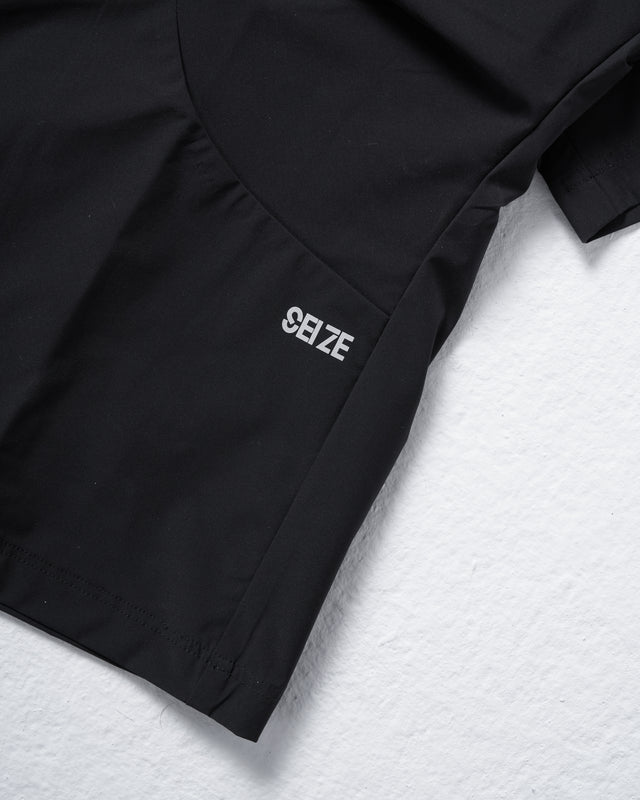 SEIZE - TECH SOLOTEX 2WAY HALF ZIP SHIRT - IRON BLACK