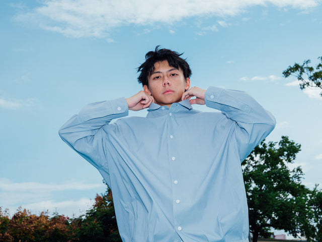 SEIZE - PINSTRIPES BALLOON SHIRT - CLOUD BREEZE