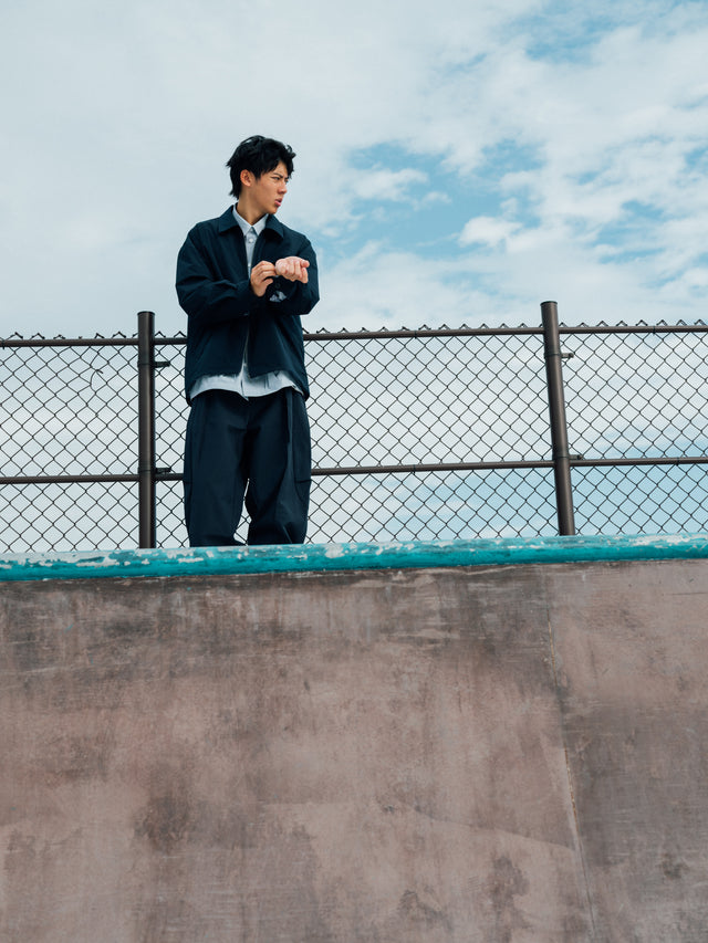 SEIZE - SOLOTEX TWILL DRAWCORD BLOUSON - DEEP MARINE