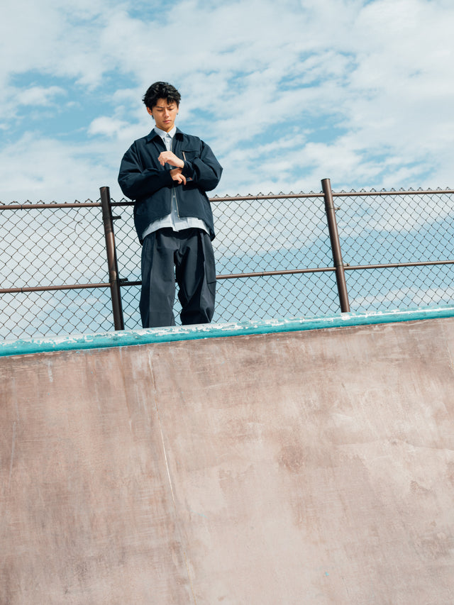 SEIZE - SOLOTEX TWILL DRAWCORD BLOUSON - DEEP MARINE