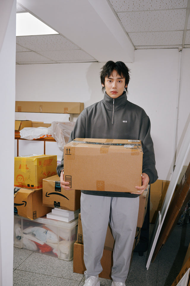 SEIZE - WIDE TAPERED SAROUEL PANTS - FROST GREY