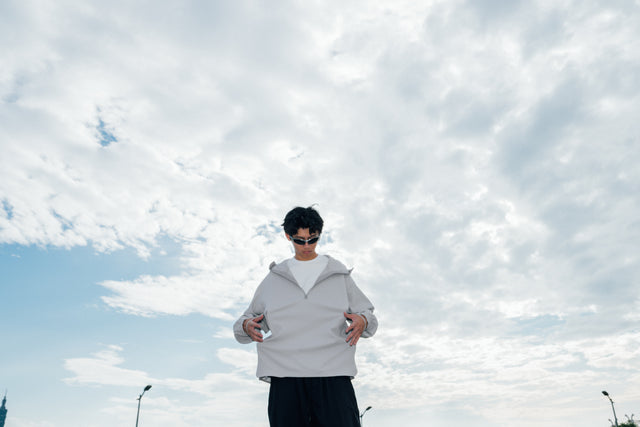SEIZE - WAFFLE HALF ZIP PULLOVER - LIGHT SLATE