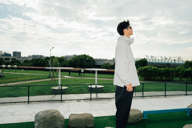 SEIZE - WAFFLE HALF ZIP PULLOVER - LIGHT SLATE