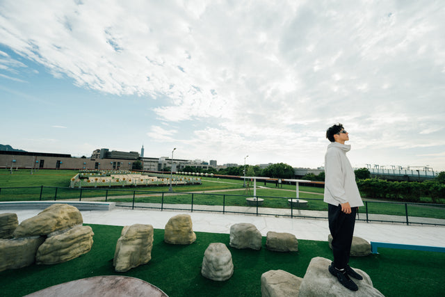 SEIZE - WAFFLE HALF ZIP PULLOVER - LIGHT SLATE