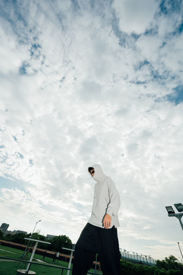 SEIZE - WAFFLE HALF ZIP PULLOVER - LIGHT SLATE