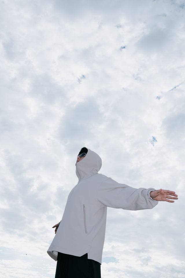 SEIZE - WAFFLE HALF ZIP PULLOVER - LIGHT SLATE