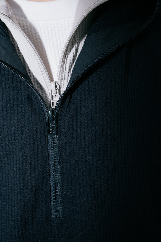 SEIZE - WAFFLE HALF ZIP PULLOVER - METRO OCEAN
