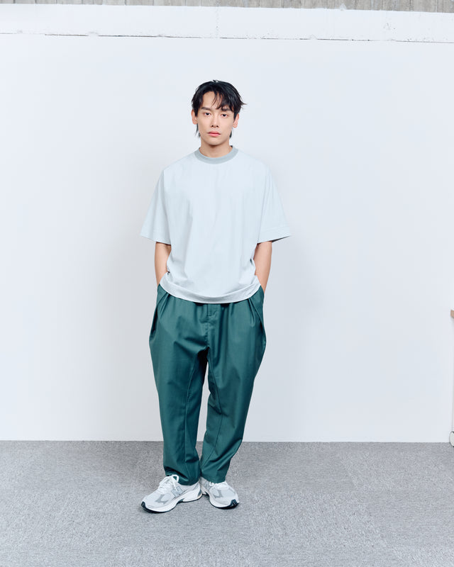 SEIZE - TWILL SUITING BALLOON PANTS - AQUA