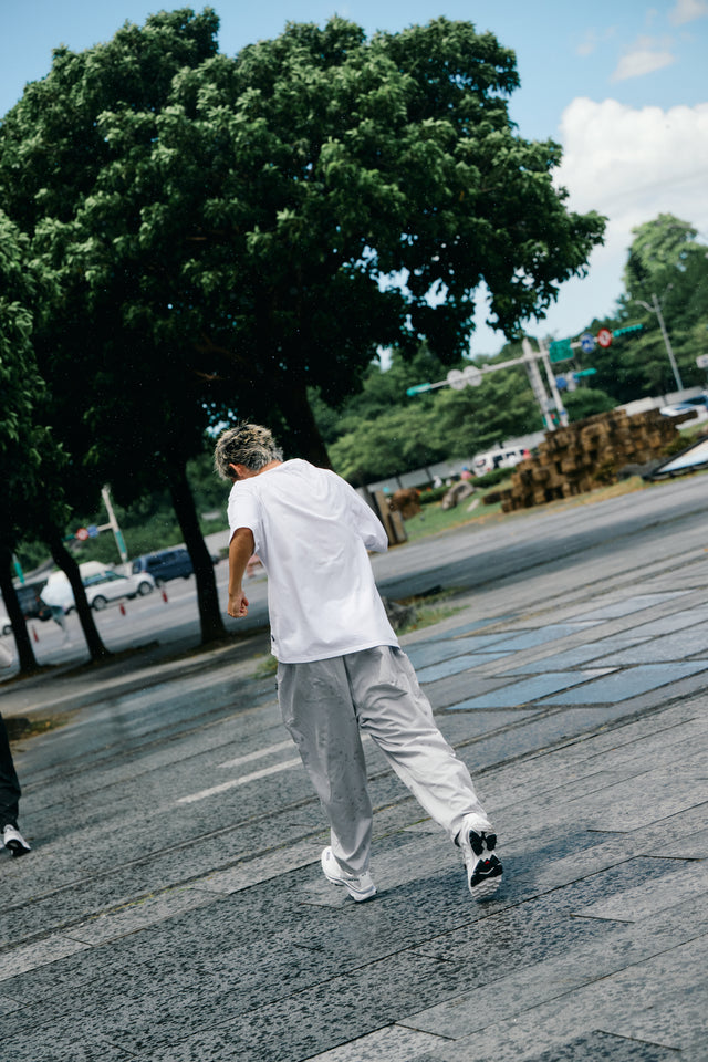 SEIZE - WIDE TAPERED SAROUEL PANTS - FROST GREY