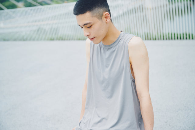 SEIZE BASIC - TECH TANK TOP - TAUPE GREY