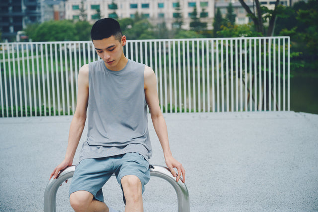 SEIZE BASIC - TECH TANK TOP - TAUPE GREY