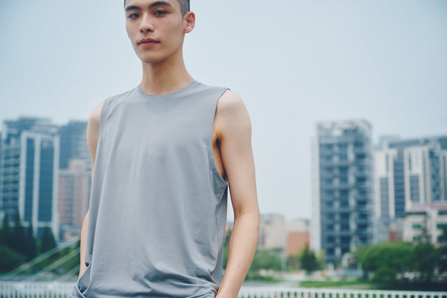 SEIZE BASIC - TECH TANK TOP - TAUPE GREY