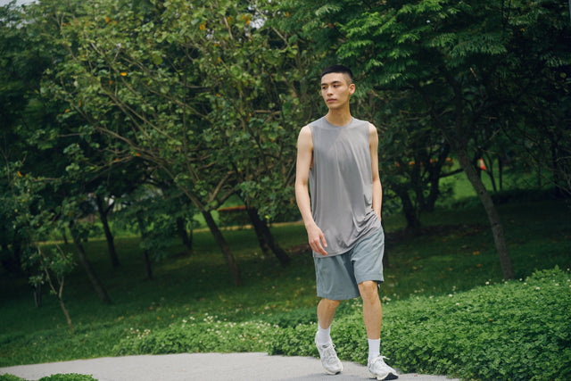 SEIZE BASIC - TECH TANK TOP - TAUPE GREY