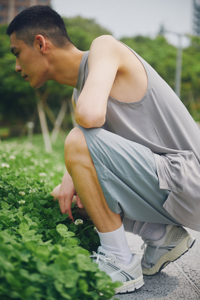 SEIZE BASIC - TECH TANK TOP - TAUPE GREY