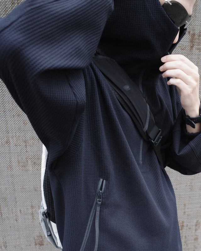 SEIZE - WAFFLE HALF ZIP PULLOVER - METRO OCEAN