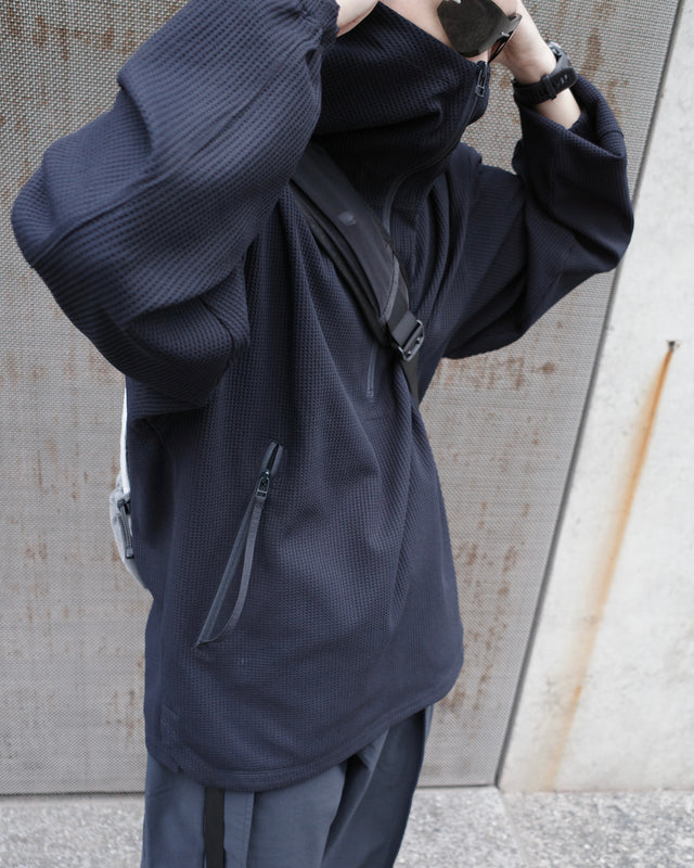 SEIZE - WAFFLE HALF ZIP PULLOVER - METRO OCEAN