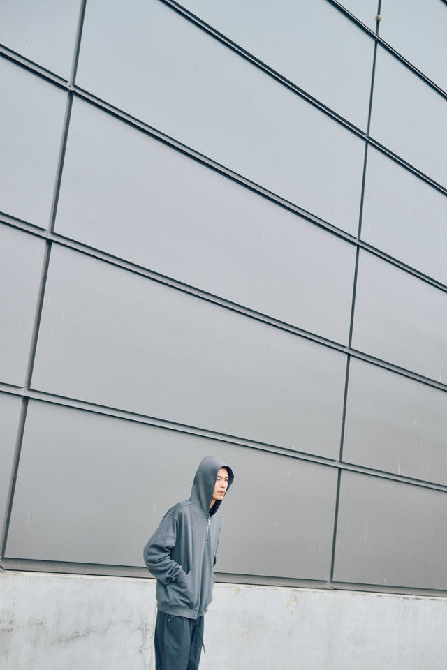 SEIZE - ANTISTATIC HALF ZIP OVERSIZED HOODIE - GRAPHITE