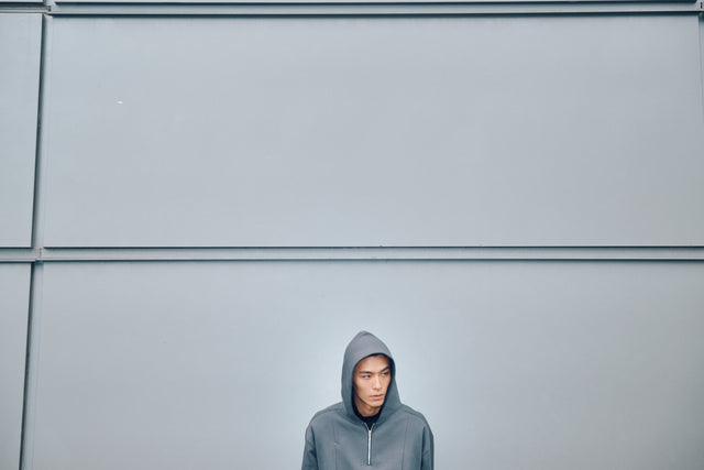 SEIZE - ANTISTATIC HALF ZIP OVERSIZED HOODIE - GRAPHITE