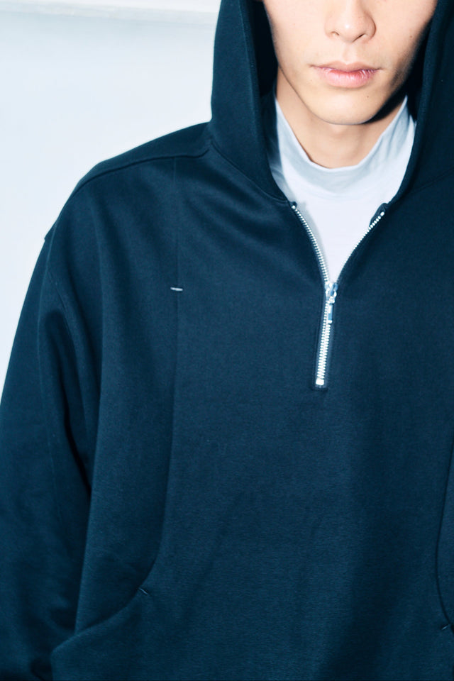 SEIZE - ANTISTATIC HALF ZIP OVERSIZED HOODIE - VOID BLACK