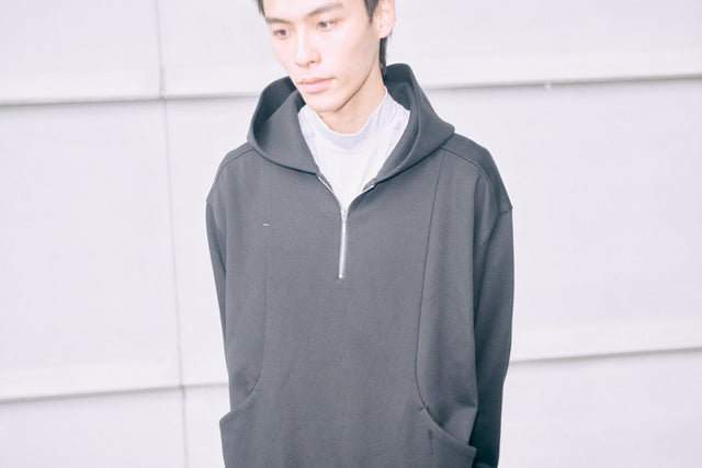 SEIZE - ANTISTATIC HALF ZIP OVERSIZED HOODIE - VOID BLACK