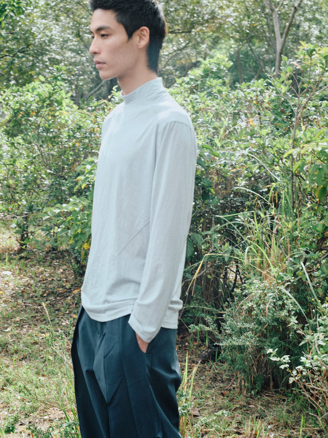 SEIZE - MERINO WOOL MOCK NECK - ICE