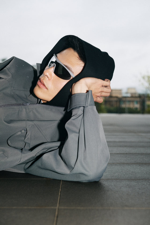 SEIZE - ANTISTATIC HALF ZIP OVERSIZED HOODIE - VOID BLACK