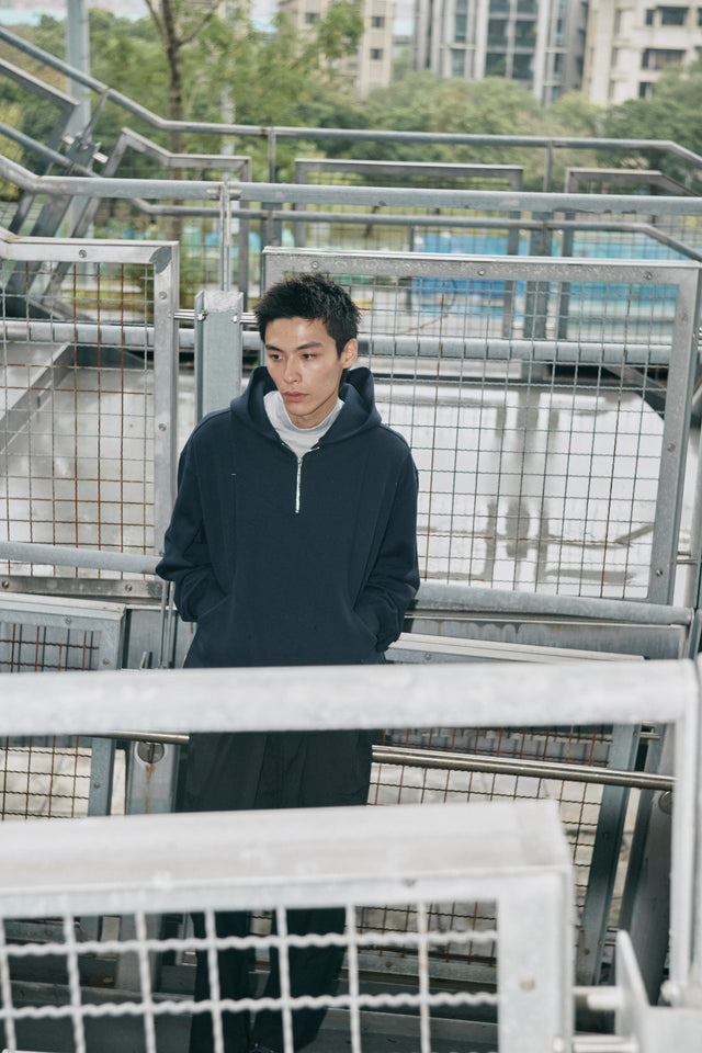 SEIZE - ANTISTATIC HALF ZIP OVERSIZED HOODIE - OCEAN CURRENT