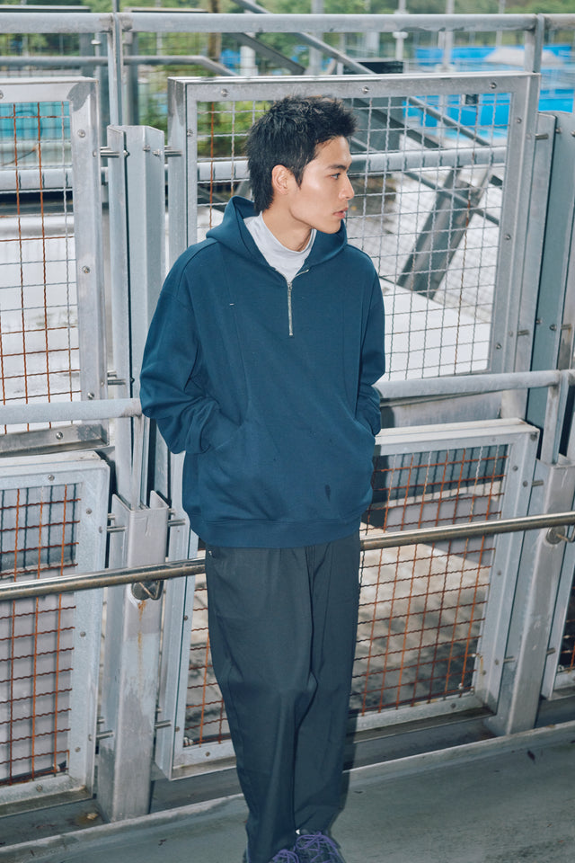 SEIZE - ANTISTATIC HALF ZIP OVERSIZED HOODIE - OCEAN CURRENT