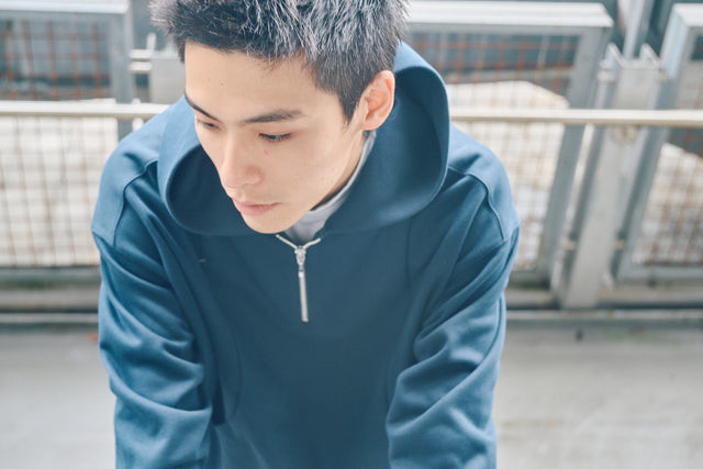 SEIZE - ANTISTATIC HALF ZIP OVERSIZED HOODIE - OCEAN CURRENT