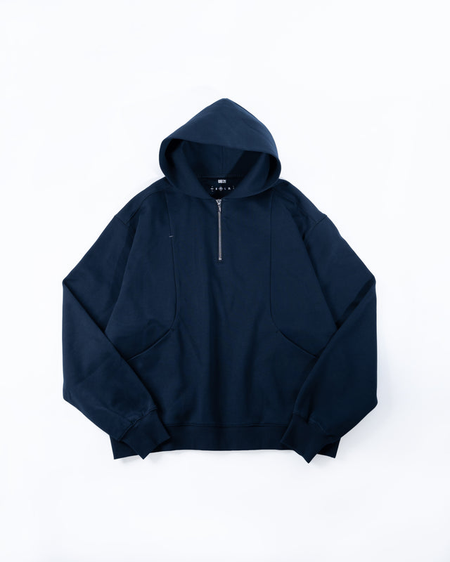 SEIZE - ANTISTATIC HALF ZIP OVERSIZED HOODIE - OCEAN CURRENT