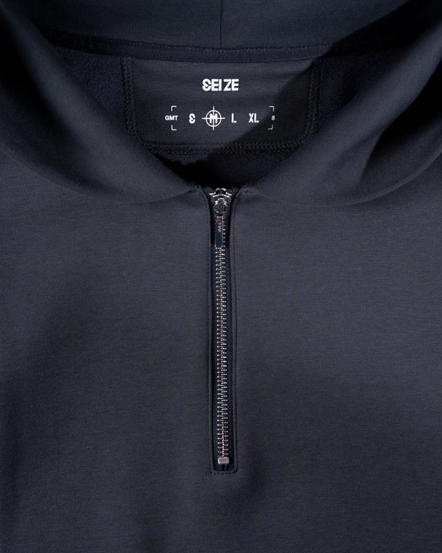 SEIZE - ANTISTATIC HALF ZIP OVERSIZED HOODIE - GRAPHITE