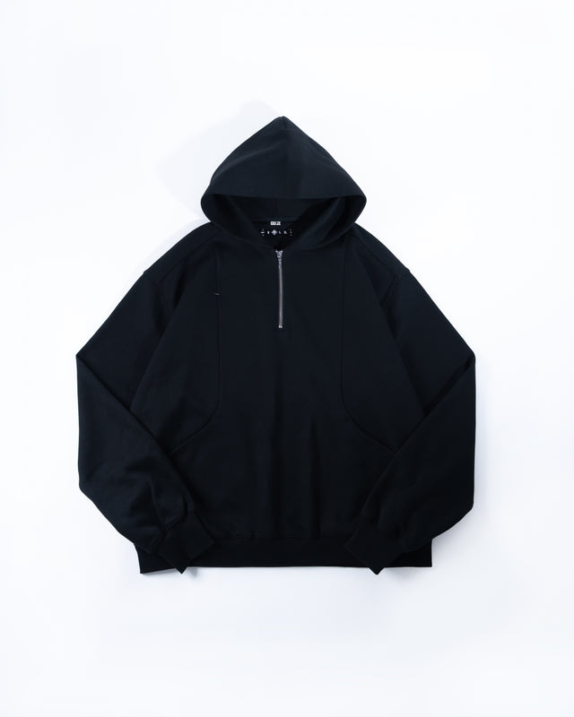 SEIZE - ANTISTATIC HALF ZIP OVERSIZED HOODIE - VOID BLACK
