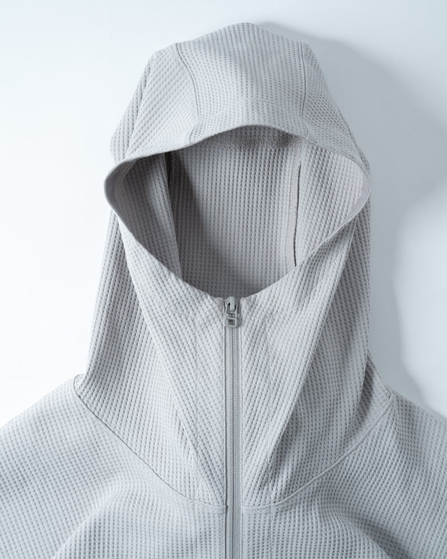 SEIZE - WAFFLE HALF ZIP PULLOVER - LIGHT SLATE