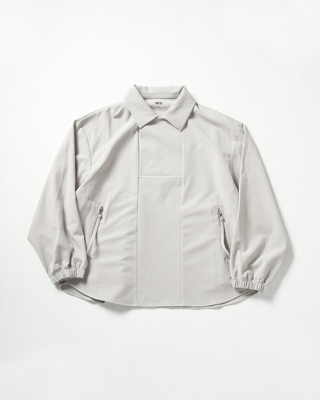 SEIZE - STAND COLLAR MAGNETIC LONG SHIRT - PLAIN GREY