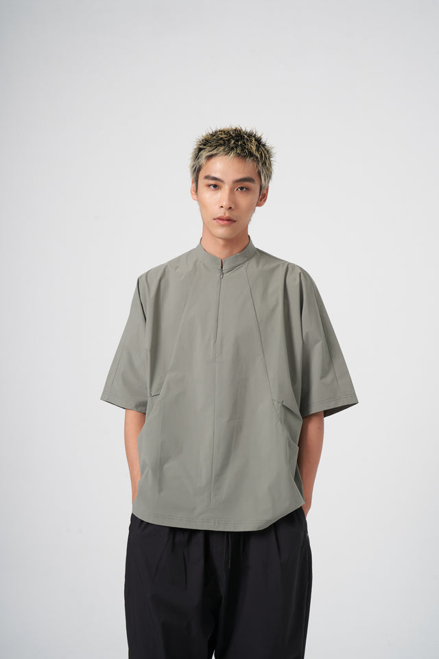 SEIZE - TECH SOLOTEX 2WAY HALF ZIP SHIRT - SAGE GREEN