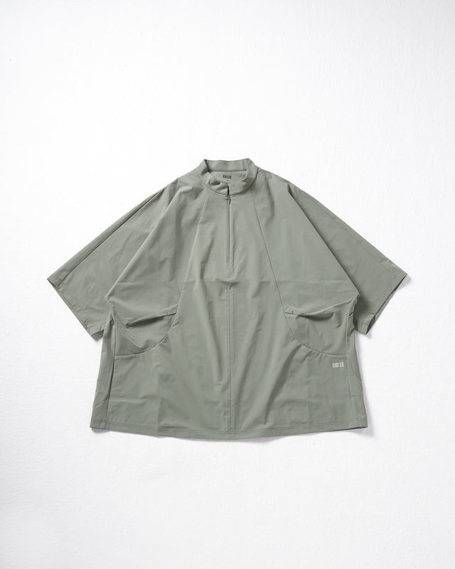 SEIZE - TECH SOLOTEX 2WAY HALF ZIP SHIRT - SAGE GREEN