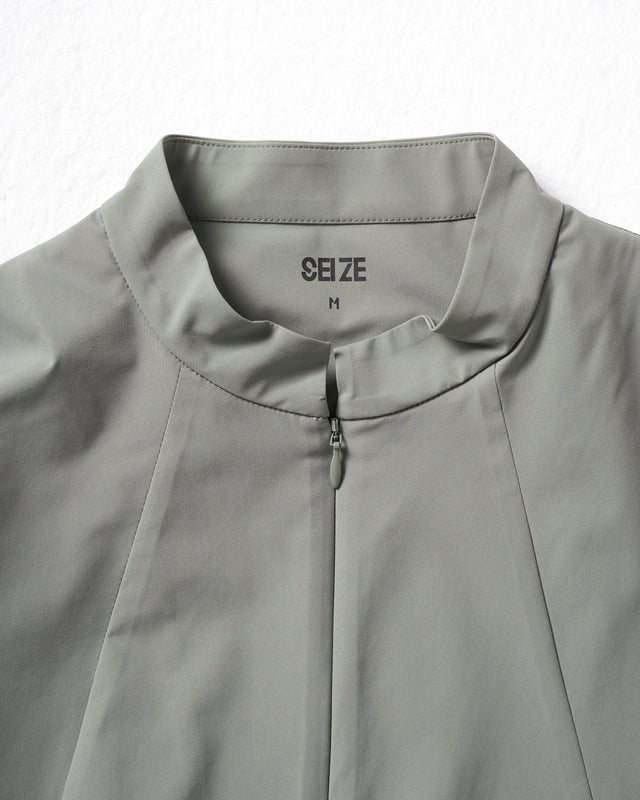 SEIZE - TECH SOLOTEX 2WAY HALF ZIP SHIRT - SAGE GREEN