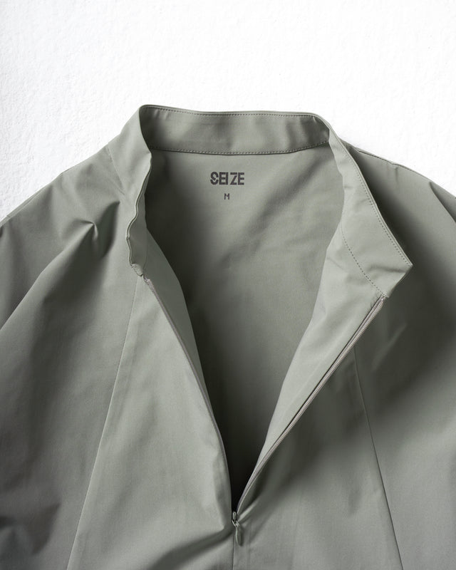 SEIZE - TECH SOLOTEX 2WAY HALF ZIP SHIRT - SAGE GREEN