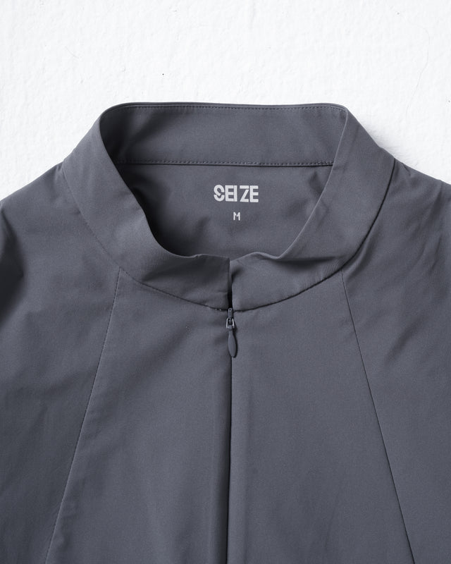 SEIZE - TECH SOLOTEX 2WAY HALF ZIP SHIRT - MOON GREY