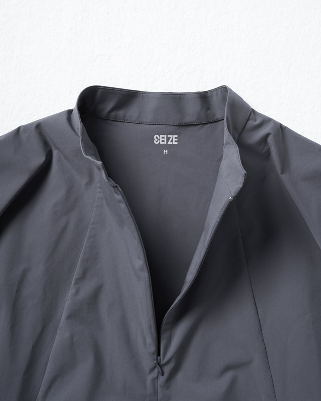 SEIZE - TECH SOLOTEX 2WAY HALF ZIP SHIRT - MOON GREY