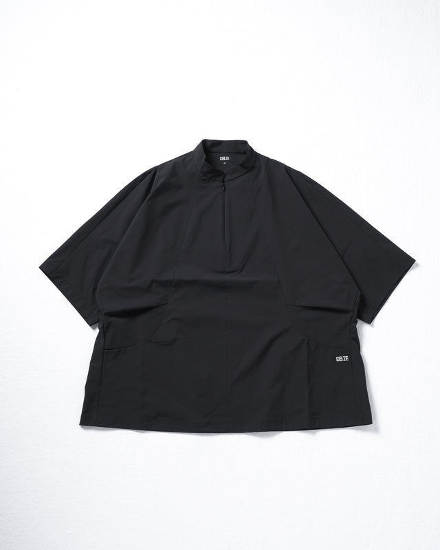 SEIZE - TECH SOLOTEX 2WAY HALF ZIP SHIRT - IRON BLACK