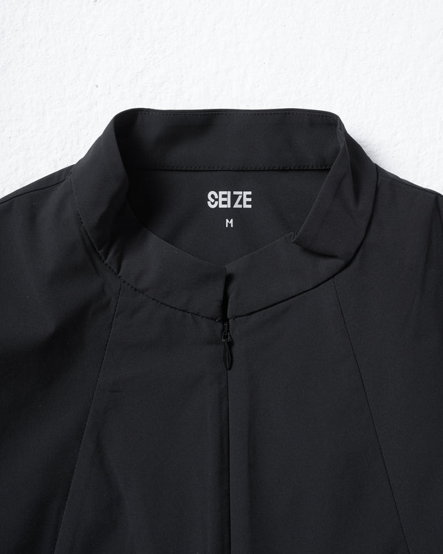 SEIZE - TECH SOLOTEX 2WAY HALF ZIP SHIRT - IRON BLACK