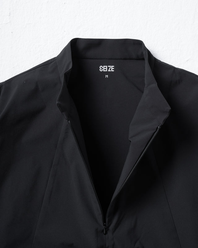 SEIZE - TECH SOLOTEX 2WAY HALF ZIP SHIRT - IRON BLACK